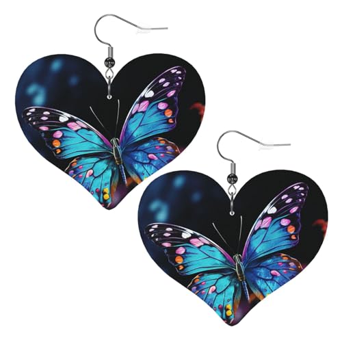 Charmante Schmetterlings-Leder-Ohrringe für Damen, Herz-Ohrringe, leicht, baumelnde Ohrringe, Schmuck-Geschenke Charmante Schmetterlings-Leder-Ohrringe für Damen, Herz-Ohrringe, leicht, baumelnde Ohrringe, Schmuck-Geschenke von FZQVSLCM