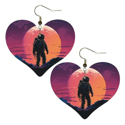 Coole Astronauten-Leder-Ohrringe für Damen, Herz-Ohrringe, leicht, baumelnde Ohrringe, Schmuck, Geschenke Coole Astronauten-Leder-Ohrringe für Damen, Herz-Ohrringe, leicht, baumelnde Ohrringe, Schmuck, Geschenke von FZQVSLCM