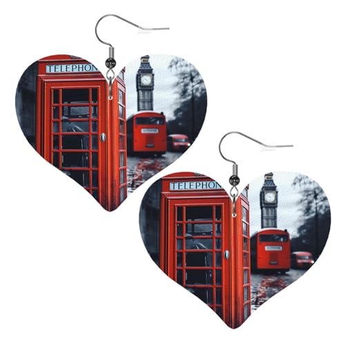 England UK Retro London Telefon Leder-Ohrringe für Frauen Herz-Ohrring leichte baumelnde Ohrringe Schmuck Geschenke England UK Retro London Telefon Leder-Ohrringe für Frauen Herz-Ohrring leichte baumelnde Ohrringe Schmuck Geschenke von FZQVSLCM