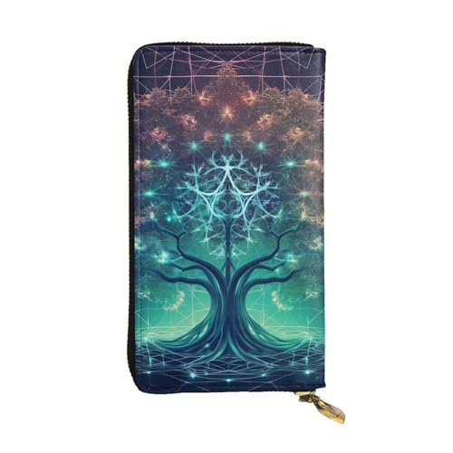 FZQVSLCM Digitale futuristische Baum-Ikone mit Weltraum, Ledergeldbörse für Damen, lange Münzbörse, ultradünn, Kreditkartenhalter, Bifold Clutch FZQVSLCM Digitale futuristische Baum-Ikone mit Weltraum, Ledergeldbörse für Damen, lange Münzbörse, ultradünn, Kreditkartenhalter, Bifold Clutch von FZQVSLCM