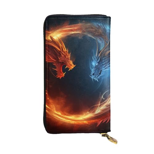 FZQVSLCM Fire and Ice Dragons Ledergeldbörse für Damen, lange Münzgeldbörse, ultradünn, Kreditkartenhalter, Bifold Clutch FZQVSLCM Fire and Ice Dragons Ledergeldbörse für Damen, lange Münzgeldbörse, ultradünn, Kreditkartenhalter, Bifold Clutch von FZQVSLCM