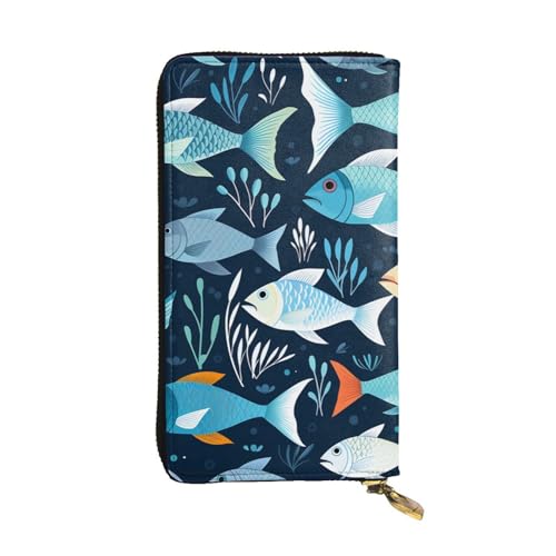 FZQVSLCM Geldbörse aus Leder mit Fischmuster, lange Münzgeldbörse, ultradünn, Kreditkartenhalter, Bifold Clutch FZQVSLCM Geldbörse aus Leder mit Fischmuster, lange Münzgeldbörse, ultradünn, Kreditkartenhalter, Bifold Clutch von FZQVSLCM