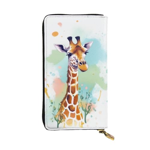 FZQVSLCM Geldbörse aus Leder mit Giraffen-Illustration, lange Münzbörse, ultradünn, Kreditkartenhalter, doppelt gefaltete Clutch FZQVSLCM Geldbörse aus Leder mit Giraffen-Illustration, lange Münzbörse, ultradünn, Kreditkartenhalter, doppelt gefaltete Clutch von FZQVSLCM