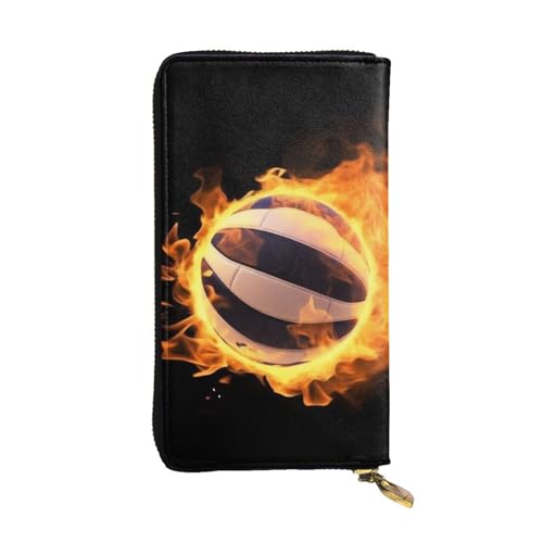 FZQVSLCM Geldbörse aus Leder mit brennenden Volleyballbildern, lange Münzgeldbörse, ultradünn, Kreditkartenhalter, Bifold Clutch FZQVSLCM Geldbörse aus Leder mit brennenden Volleyballbildern, lange Münzgeldbörse, ultradünn, Kreditkartenhalter, Bifold Clutch von FZQVSLCM