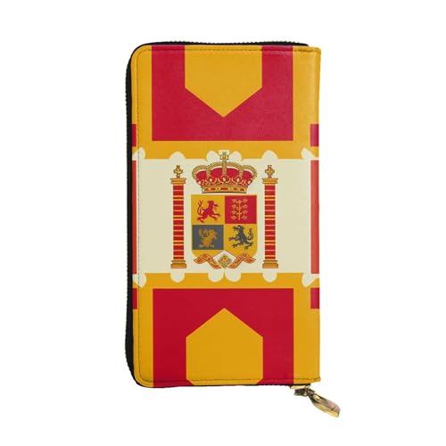 FZQVSLCM Geldbörse aus Leder mit spanischem Flaggenmuster, lange Münzgeldbörse, ultradünn, Kreditkartenhalter, doppelt gefaltete Clutch FZQVSLCM Geldbörse aus Leder mit spanischem Flaggenmuster, lange Münzgeldbörse, ultradünn, Kreditkartenhalter, doppelt gefaltete Clutch von FZQVSLCM