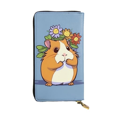 FZQVSLCM Guinea Ledergeldbörse für Damen, lange Münzbörse, ultradünn, Kreditkartenhalter, Bifold Clutch von FZQVSLCM