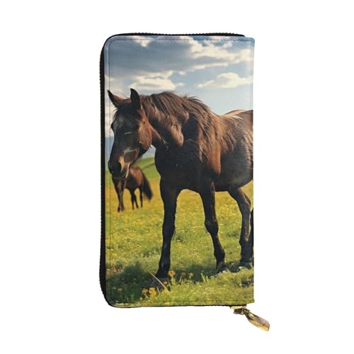 FZQVSLCM Ledergeldbörse für Damen, lange Münzbörse, ultradünn, Kreditkartenhalter, zweifache Clutch, Motiv: grasende Wildpferde FZQVSLCM Ledergeldbörse für Damen, lange Münzbörse, ultradünn, Kreditkartenhalter, zweifache Clutch, Motiv: grasende Wildpferde von FZQVSLCM
