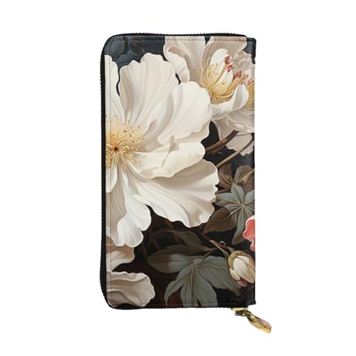 FZQVSLCM Modische Geldbörse aus Leder mit Blumenmuster für Damen, lange Münzbörse, ultradünn, Kreditkartenhalter, doppelt gefaltete Clutch FZQVSLCM Modische Geldbörse aus Leder mit Blumenmuster für Damen, lange Münzbörse, ultradünn, Kreditkartenhalter, doppelt gefaltete Clutch von FZQVSLCM