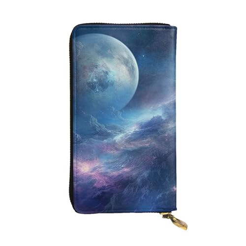 FZQVSLCM Nebula and Moon Ledergeldbörse für Damen, lange Münzbörse, ultradünn, Kreditkartenhalter, Bifold Clutch FZQVSLCM Nebula and Moon Ledergeldbörse für Damen, lange Münzbörse, ultradünn, Kreditkartenhalter, Bifold Clutch von FZQVSLCM