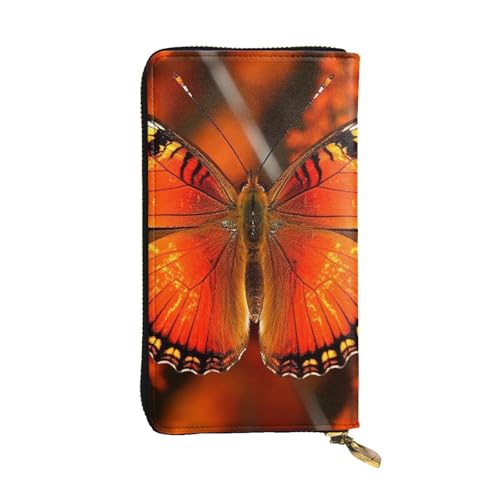 FZQVSLCM Orange Butterfly Leder Geldbörse für Frauen Lange Münzbörse Ultra Slim Kreditkarten Halter Bifold Clutch FZQVSLCM Orange Butterfly Leder Geldbörse für Frauen Lange Münzbörse Ultra Slim Kreditkarten Halter Bifold Clutch von FZQVSLCM