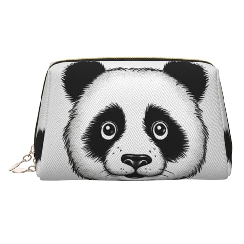 FZQVSLCM Reise-Make-up-Tasche, wasserdichte Make-up-Tasche für Geldbörse, Leder-Kulturbeutel für Damen, Kosmetiktasche, Organizer, Anime-Panda-Gesicht, Make-up-Tasche mit Reißverschluss von FZQVSLCM
