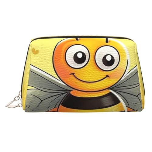 FZQVSLCM Reise-Make-up-Tasche, wasserdichte Make-up-Tasche für Geldbörse, Leder-Kulturbeutel für Damen, Kosmetiktasche, Organizer, Biene, quadratisch, Make-up-Tasche mit Reißverschluss FZQVSLCM Reise-Make-up-Tasche, wasserdichte Make-up-Tasche für Geldbörse, Leder-Kulturbeutel für Damen, Kosmetiktasche, Organizer, Biene, quadratisch, Make-up-Tasche mit Reißverschluss von FZQVSLCM