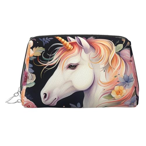 FZQVSLCM Reise-Make-up-Tasche, wasserdichte Make-up-Tasche für Geldbörse, Leder-Kulturbeutel für Damen, Kosmetiktasche, Organizer, Blumen-Make-up-Tasche mit Reißverschluss, Make-up-Taschen für Reisen von FZQVSLCM