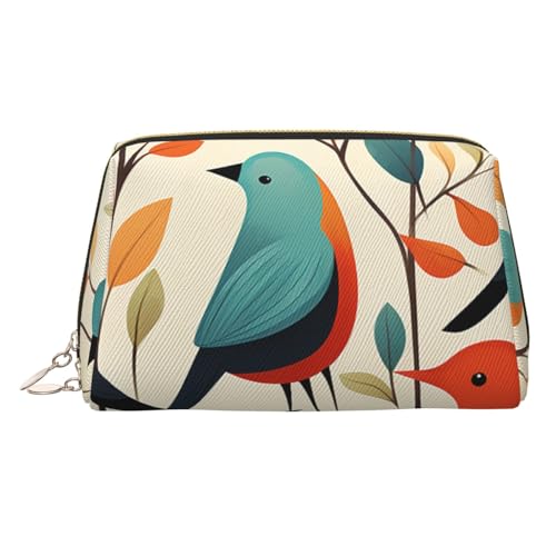 FZQVSLCM Reise-Make-up-Tasche, wasserdichte Make-up-Tasche für Geldbörse, Leder-Kulturbeutel für Damen, Kosmetiktasche, Organizer, Vogelbeflockung, Make-up-Tasche mit Reißverschluss, Make-up-Tasche FZQVSLCM Reise-Make-up-Tasche, wasserdichte Make-up-Tasche für Geldbörse, Leder-Kulturbeutel für Damen, Kosmetiktasche, Organizer, Vogelbeflockung, Make-up-Tasche mit Reißverschluss, Make-up-Tasche von FZQVSLCM