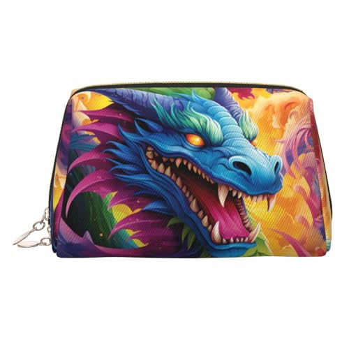 FZQVSLCM Reise-Make-up-Tasche, wasserdichte Make-up-Tasche für Geldbörse, Leder-Kulturbeutel für Damen, Kosmetiktasche, Organizer, bunte Drachen, Make-up-Tasche mit Reißverschluss, Make-up-Tasche für FZQVSLCM Reise-Make-up-Tasche, wasserdichte Make-up-Tasche für Geldbörse, Leder-Kulturbeutel für Damen, Kosmetiktasche, Organizer, bunte Drachen, Make-up-Tasche mit Reißverschluss, Make-up-Tasche für von FZQVSLCM