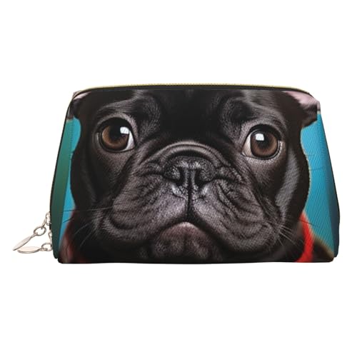 FZQVSLCM Reise-Make-up-Tasche, wasserdichte Make-up-Tasche für Geldbörse, Leder-Kulturbeutel für Damen, Kosmetiktasche, Organizer, französische Bulldogge, Welpe, mit Kamera, Make-up-Tasche mit FZQVSLCM Reise-Make-up-Tasche, wasserdichte Make-up-Tasche für Geldbörse, Leder-Kulturbeutel für Damen, Kosmetiktasche, Organizer, französische Bulldogge, Welpe, mit Kamera, Make-up-Tasche mit von FZQVSLCM