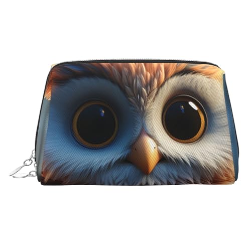 FZQVSLCM Reise-Make-up-Tasche, wasserdichte Make-up-Tasche für Geldbörse, Leder-Kulturbeutel für Damen, Kosmetiktasche, Organizer, niedliche Eule, Make-up-Tasche mit Reißverschluss, Make-up-Taschen von FZQVSLCM