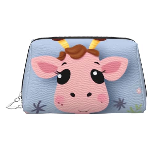 FZQVSLCM Reise-Make-up-Tasche, wasserdichte Make-up-Tasche für Geldbörse, Leder-Kulturbeutel für Damen, Kosmetiktasche, Organizer, niedliche Giraffen-Make-up-Tasche mit Reißverschluss, Make-up-Taschen von FZQVSLCM