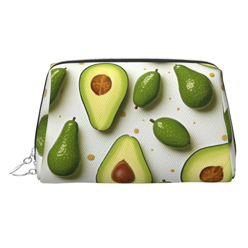 FZQVSLCM Reise-Make-up-Tasche, wasserdichte Make-up-Tasche für Geldbörse, Leder-Kulturbeutel für Damen, Kosmetiktasche, Organizer, weiß und grün, Make-up-Tasche mit Reißverschluss, Make-up-Taschen für von FZQVSLCM