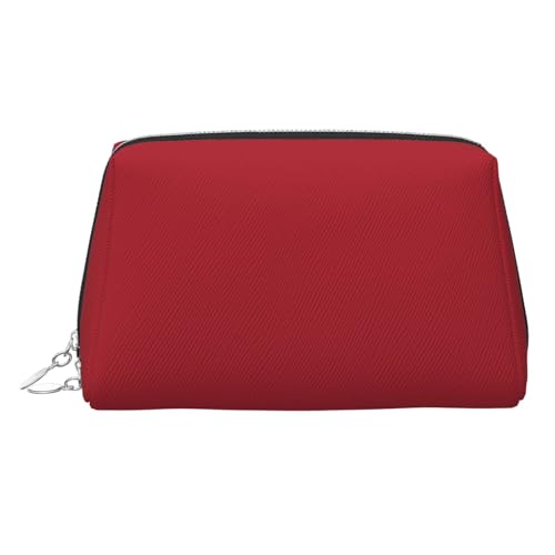 FZQVSLCM Reise-Make-up-Tasche, wasserdichte Make-up-Tasche für Geldbörse, Leder-Kulturtasche für Damen, Kosmetiktasche, Organizer, Amaranth-rote Make-up-Tasche mit Reißverschluss, Make-up-Taschen für von FZQVSLCM