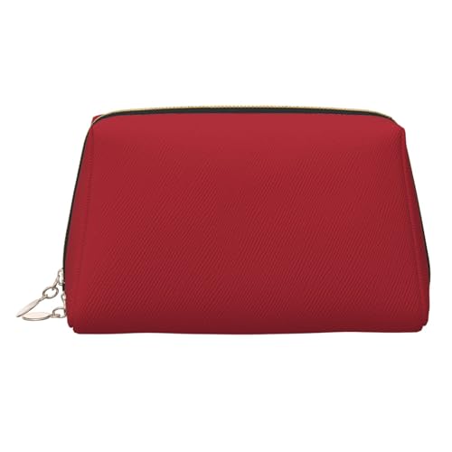 FZQVSLCM Reise-Make-up-Tasche, wasserdichte Make-up-Tasche für Geldbörse, Leder-Kulturtasche für Damen, Kosmetiktasche, Organizer, Amaranth-rote Make-up-Tasche mit Reißverschluss, Make-up-Taschen für von FZQVSLCM