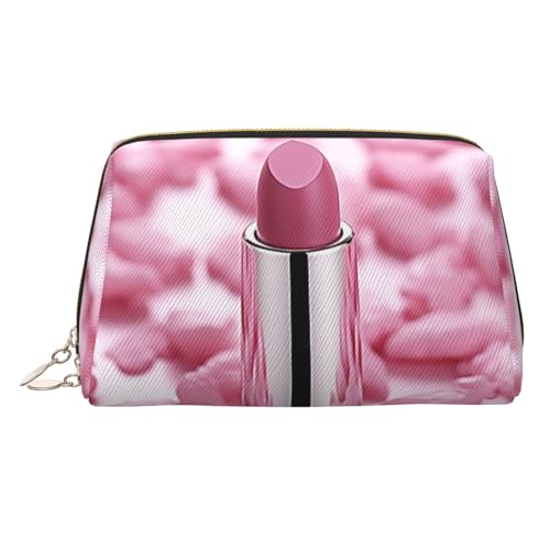 FZQVSLCM Reise-Make-up-Tasche, wasserdichte Make-up-Tasche für Geldbörse, Leder-Kulturtasche für Damen, Kosmetiktasche, Organizer, Lippenstift-Muster, Make-up-Tasche mit Reißverschluss, Make-up-Tasche von FZQVSLCM