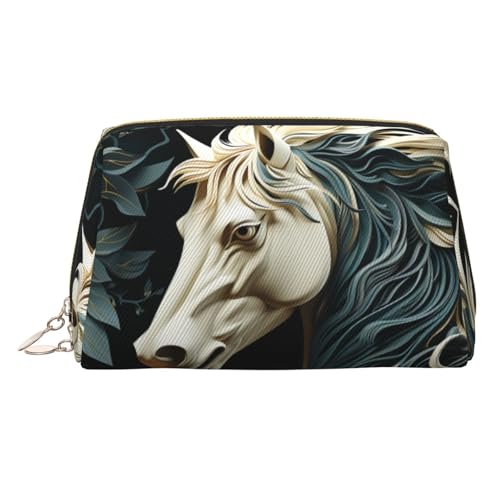FZQVSLCM Reise-Make-up-Tasche, wasserdichte Make-up-Tasche für Geldbörse, Leder-Kulturtasche für Damen, Kosmetiktasche, Organizer, Pferdemuster, Make-up-Tasche mit Reißverschluss, Make-up-Tasche für FZQVSLCM Reise-Make-up-Tasche, wasserdichte Make-up-Tasche für Geldbörse, Leder-Kulturtasche für Damen, Kosmetiktasche, Organizer, Pferdemuster, Make-up-Tasche mit Reißverschluss, Make-up-Tasche für von FZQVSLCM