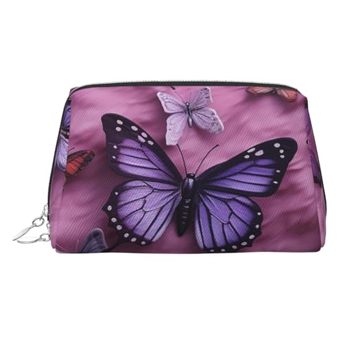 FZQVSLCM Reise-Make-up-Tasche, wasserdichte Make-up-Tasche für Geldbörse, Leder-Kulturtasche für Damen, Kosmetiktasche, Organizer, alle Schmetterlinge, Make-up-Tasche mit Reißverschluss von FZQVSLCM