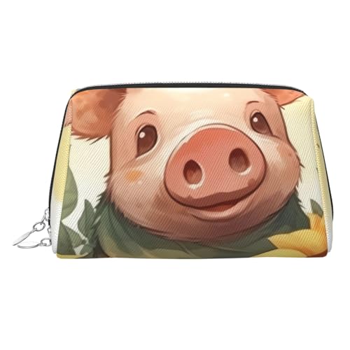 FZQVSLCM Reise-Make-up-Tasche, wasserdichte Make-up-Tasche für Geldbörse, Leder-Kulturtasche für Damen, Kosmetiktasche, Organizer, lächelndes Make-up-Tasche mit Reißverschluss, Make-up-Taschen für von FZQVSLCM