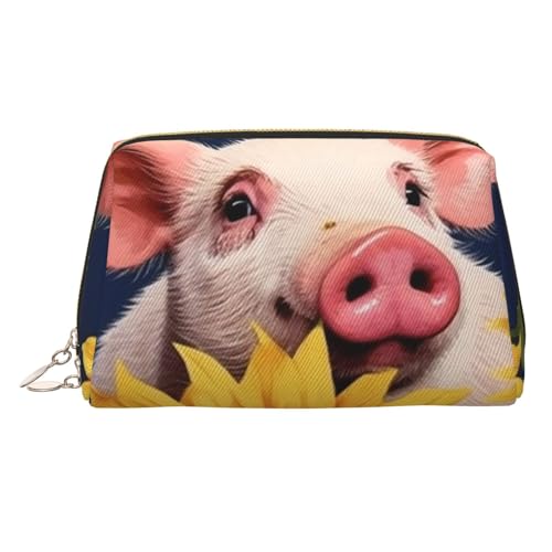 FZQVSLCM Reise-Make-up-Tasche, wasserdichte Make-up-Tasche für Geldbörse, Leder-Kulturtasche für Damen, Kosmetiktasche, Organizer, lächelndes Make-up-Tasche mit Reißverschluss, Make-up-Taschen für von FZQVSLCM