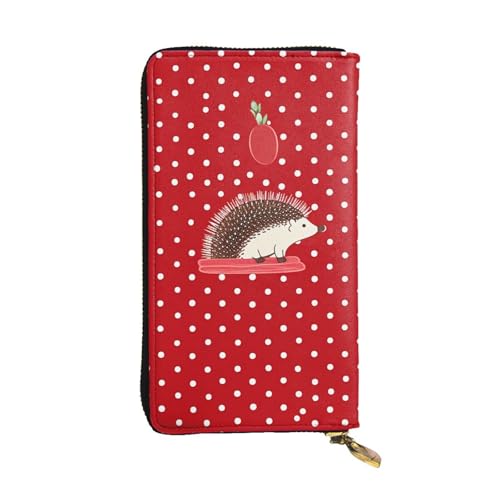 FZQVSLCM Rotes gepunktetes Igel-Ledergeldbörse für Damen, lange Münzbörse, ultradünn, Kreditkartenhalter, doppelt gefaltete Clutch FZQVSLCM Rotes gepunktetes Igel-Ledergeldbörse für Damen, lange Münzbörse, ultradünn, Kreditkartenhalter, doppelt gefaltete Clutch von FZQVSLCM