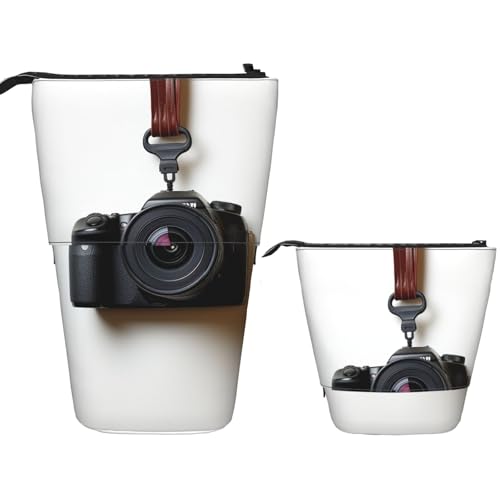 FZQVSLCM Teleskop-Federmäppchen, Kamera-Hängend an weißer Wand, Stehender Stifthalter, Pop-Up-Bleistifttasche, niedlich, aufstellbar, Kosmetiktasche, Reise-Make-up-Tasche, tragbare Kulturbeutel für von FZQVSLCM