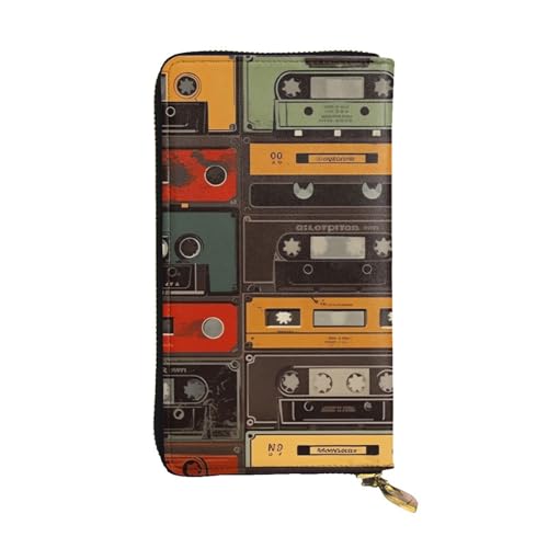 FZQVSLCM Vintage Tape Leder Geldbörse für Frauen Lange Münzbörse Ultra Slim Kreditkartenhalter Bifold Clutch FZQVSLCM Vintage Tape Leder Geldbörse für Frauen Lange Münzbörse Ultra Slim Kreditkartenhalter Bifold Clutch von FZQVSLCM