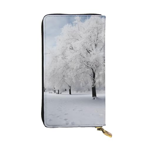 FZQVSLCM White Snow Tree Ledergeldbörse für Damen, lange Münzbörse, ultradünn, Kreditkartenhalter, Bifold Clutch FZQVSLCM White Snow Tree Ledergeldbörse für Damen, lange Münzbörse, ultradünn, Kreditkartenhalter, Bifold Clutch von FZQVSLCM