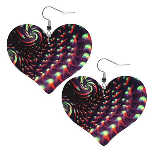 Fantasy Sci-Fi-Schwindel-Leder-Ohrringe für Frauen, Herz-Ohrring, leicht, baumelnde Ohrringe, Schmuck, Geschenke, One Size, Kein Edelstein Fantasy Sci-Fi-Schwindel-Leder-Ohrringe für Frauen, Herz-Ohrring, leicht, baumelnde Ohrringe, Schmuck, Geschenke, One Size, Kein Edelstein von FZQVSLCM