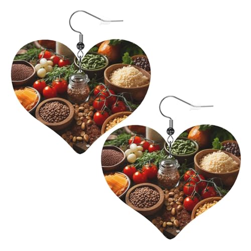 Farmhouse Food Pictures Leder-Ohrringe für Frauen, Herz-Ohrringe, leicht, baumelnde Ohrringe, Schmuckgeschenke Farmhouse Food Pictures Leder-Ohrringe für Frauen, Herz-Ohrringe, leicht, baumelnde Ohrringe, Schmuckgeschenke von FZQVSLCM