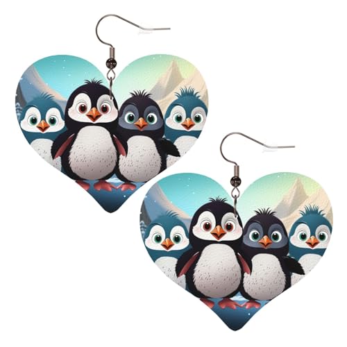 Fünf niedliche Pinguin-Leder-Ohrringe für Damen, Herz-Ohrringe, leicht, baumelnde Ohrringe, Schmuck, Geschenke, One Size, Kein Edelstein Fünf niedliche Pinguin-Leder-Ohrringe für Damen, Herz-Ohrringe, leicht, baumelnde Ohrringe, Schmuck, Geschenke, One Size, Kein Edelstein von FZQVSLCM