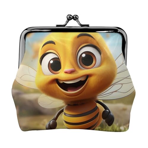 Geldbörse aus Leder für Damen mit Kussverschluss, Bienen-Clutch, Mini-Geldbörse Geldbörse aus Leder für Damen mit Kussverschluss, Bienen-Clutch, Mini-Geldbörse von FZQVSLCM