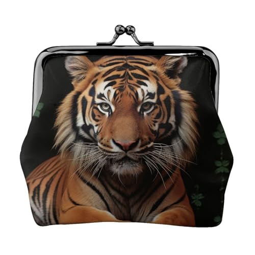 Geldbörse aus Leder für Damen mit Kussverschluss, mit Tiger und Pfoten, Clutch, Mini-Geldbörse Geldbörse aus Leder für Damen mit Kussverschluss, mit Tiger und Pfoten, Clutch, Mini-Geldbörse von FZQVSLCM