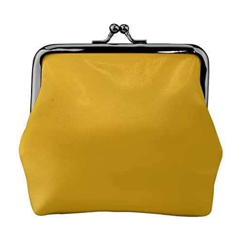 Geldbörse aus Leder für Damen mit Kussverschluss, senfgelb, Clutch, Mini-Geldbörse Geldbörse aus Leder für Damen mit Kussverschluss, senfgelb, Clutch, Mini-Geldbörse von FZQVSLCM