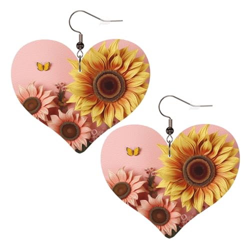 Große Sonnenblumen-Leder-Ohrringe für Damen, Herz-Ohrringe, leicht, baumelnde Ohrringe, Schmuck, Geschenke Große Sonnenblumen-Leder-Ohrringe für Damen, Herz-Ohrringe, leicht, baumelnde Ohrringe, Schmuck, Geschenke von FZQVSLCM