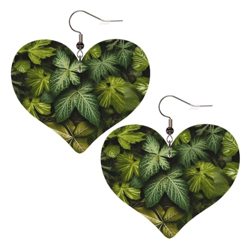 Grüne Blätter und Pflanzen, Leder-Ohrringe für Damen, Herz-Ohrringe, leicht, baumelnde Ohrringe, Schmuck, Geschenke, One Size, Kein Edelstein Grüne Blätter und Pflanzen, Leder-Ohrringe für Damen, Herz-Ohrringe, leicht, baumelnde Ohrringe, Schmuck, Geschenke, One Size, Kein Edelstein von FZQVSLCM