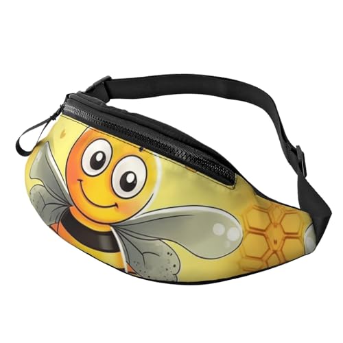 Gürteltasche für Damen und Herren, Schultertasche, Gürteltasche, Blühendes blaues Gänseblümchen, Crossbody-Tasche, Bee on the Square, Einheitsgröße von FZQVSLCM