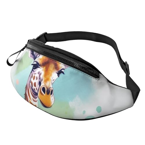Gürteltasche für Damen und Herren, Schultertasche, Gürteltasche, Blühendes blaues Gänseblümchen, Crossbody-Tasche, Giraffen-Kunst-Illustration, Einheitsgröße von FZQVSLCM