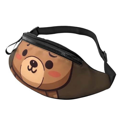 Gürteltasche für Damen und Herren, Schultertasche, Gürteltasche, Happy Bee, Crossbody-Tasche, Brauner süßer Bär, Einheitsgröße von FZQVSLCM