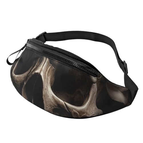 Gürteltasche für Damen und Herren, Schultertasche, Gürteltasche, Pferdemuster, Crossbody-Tasche, Lederrosen-Totenkopf, Einheitsgröße von FZQVSLCM