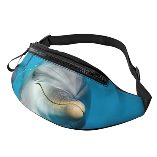 Gürteltasche für Damen und Herren, Schultertasche, Gürteltasche, Sonnenuntergang, Ozean, Strand, Crossbody-Tasche, Delfine mit lächelndem Gesicht, Einheitsgröße von FZQVSLCM