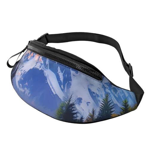 Gürteltasche für Damen und Herren, Schultertasche, Gürteltasche, Sonnenuntergang, Ozean, Strand, Crossbody-Tasche, Schneeberg, Einheitsgröße von FZQVSLCM