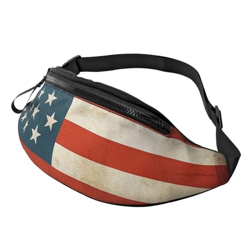 Gürteltasche für Herren und Damen, Schultertasche, Gürteltasche, Eid al-Fitr Halbmond und Sterne, Crossbody-Tasche, USA-Flagge im Vintage-Stil, Einheitsgröße von FZQVSLCM