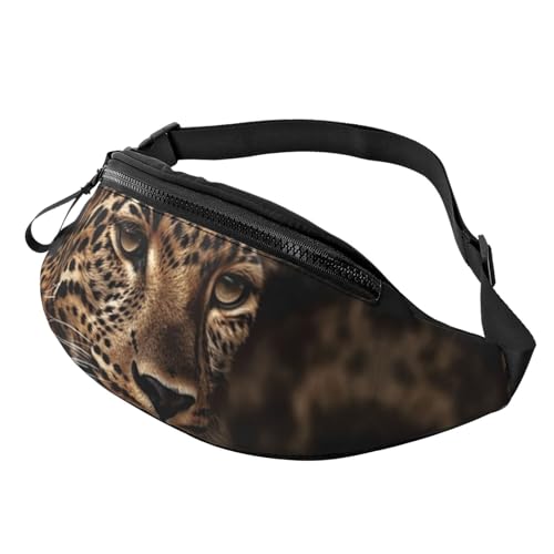 Gürteltasche für Herren und Damen, Schultertasche, Gürteltasche, Frosch, mit Brille, Crossbody-Tasche, Braunes Leopardenbild, Einheitsgröße von FZQVSLCM